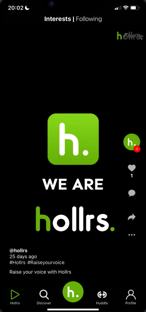 The Hollrs video feed